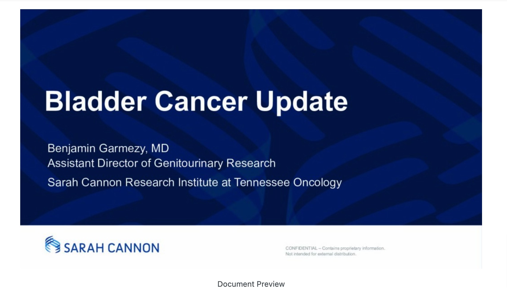 Bladder Cancer Update