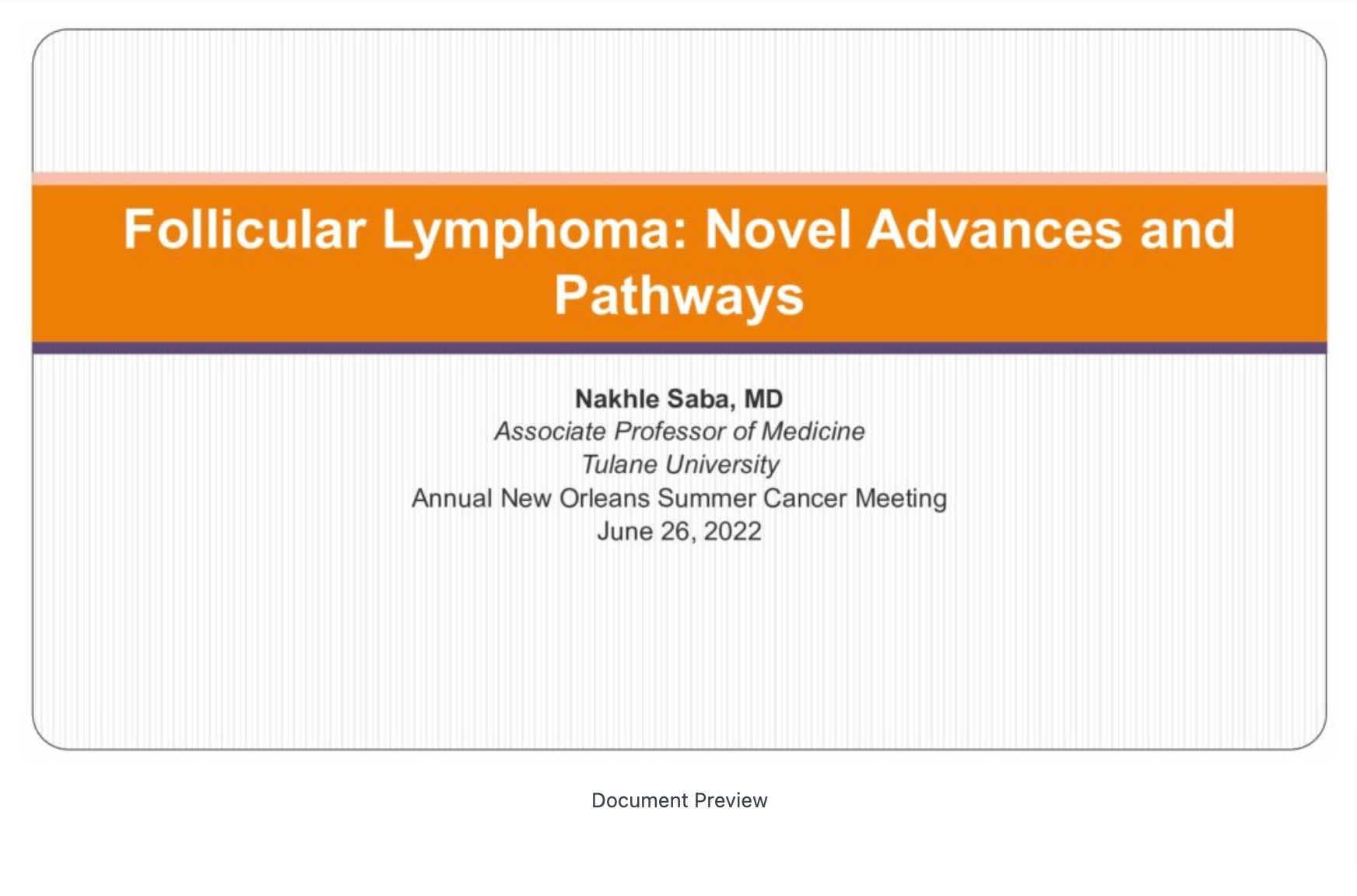 New Approaches for Follicular Lymphoma