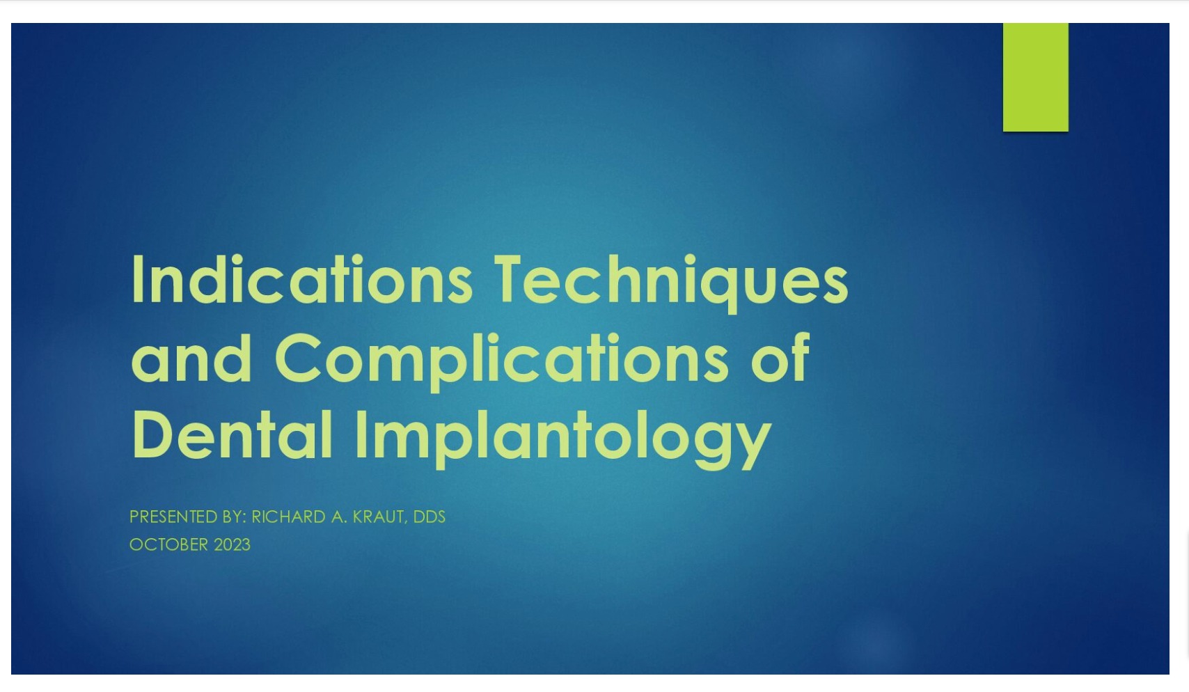 Indications, Techniques and Complications of Dental Implantology