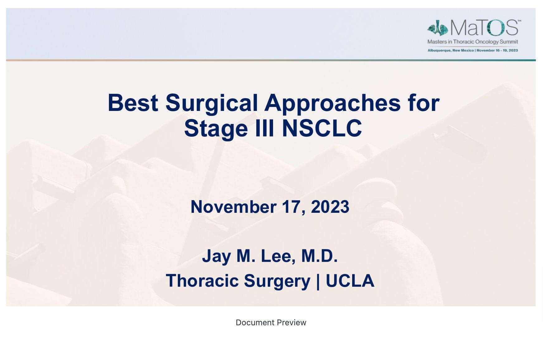Best Surgical Approaches for Stage III NSCLC