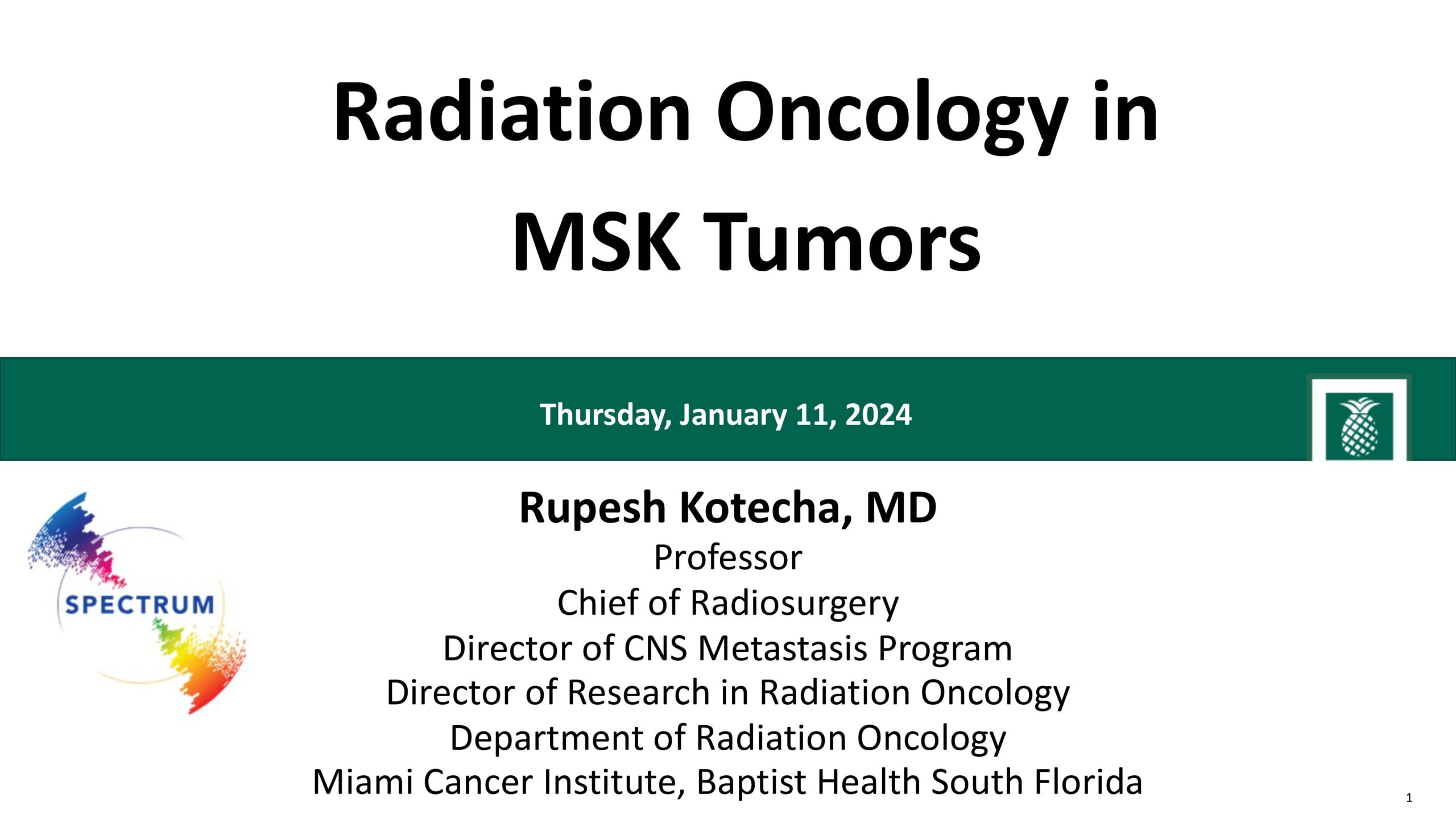 Radiation Oncology in MSK Tumors