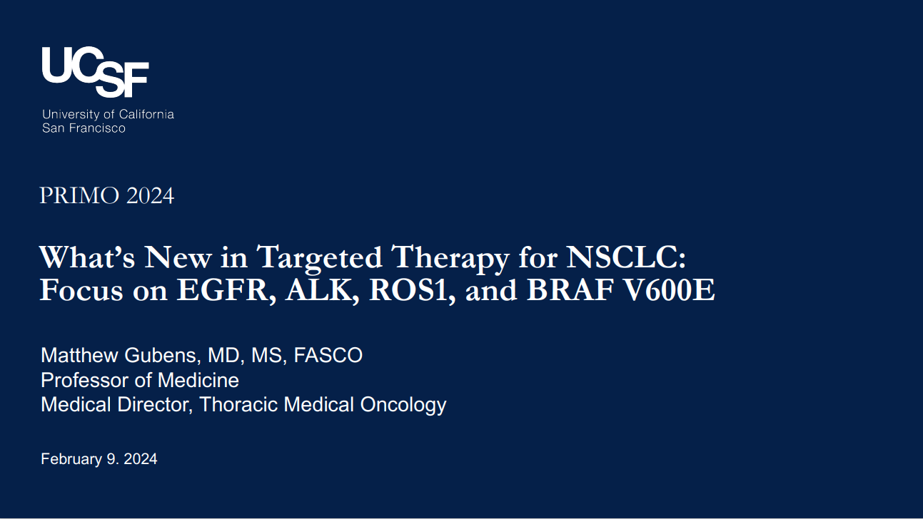 What’s New in EGFR, ALK, RET and c-MET